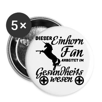 Einhorn Einhörner Medizin Spruch Geschenk Beruf - Buttons groß 56 mm (5er Pack) - Weiß - Vorne