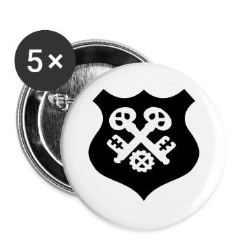 Zunftsymbold Schlosser - Buttons groß 56 mm (5er Pack) - Weiß - Vorne