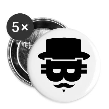 Bitcoin Satoshi Nakamoto - Buttons groß 56 mm (5er Pack) - Weiß - Vorne