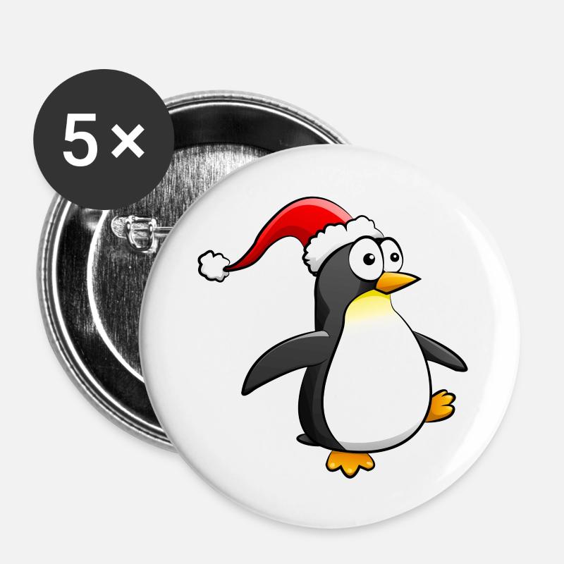 Pinguin - Buttons large 2.2''/56 mm (5-pack) - white
