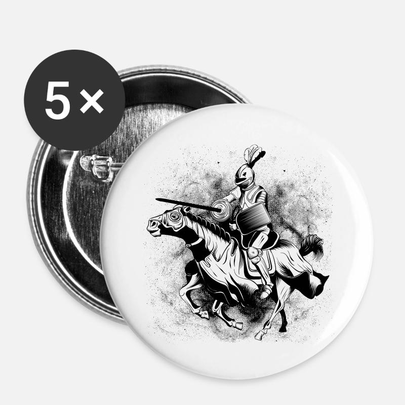 Knight - Buttons large 2.2''/56 mm (5-pack) - white