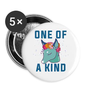 Einzigartig. Einzigartiger Dow.Magische Geschenke.Hirsch. Fohlen - Buttons groß 56 mm (5er Pack) - Weiß - Vorne