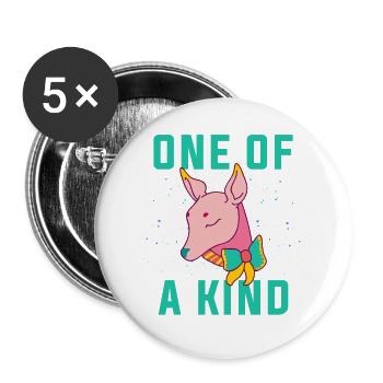 Einer von einer Art. Einzigartige Dow.Magical Gifts.Deer.Foal - Buttons groß 56 mm (5er Pack) - Weiß - Vorne