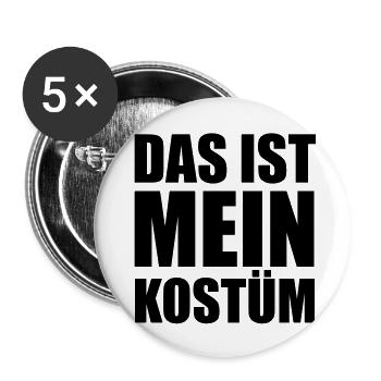Das ist mein Kostüm - Buttons groß 56 mm (5er Pack) - Weiß - Vorne