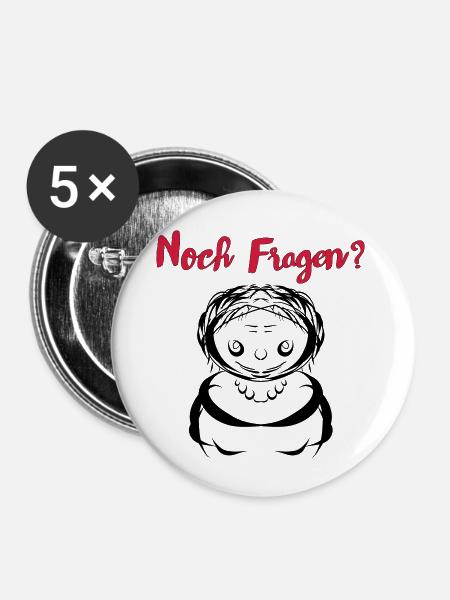 Noch Fragen? - Buttons groß 56 mm (5er Pack) - Weiß