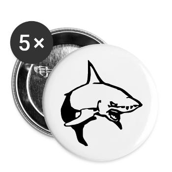 shark_small - Buttons large 2.2''/56 mm (5-pack) - white - Front