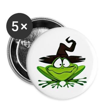 witches frog - Buttons large 2.2''/56 mm (5-pack) - white - Front