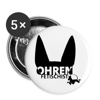 ohrenfetischist - Buttons groß 56 mm (5er Pack) - Weiß - Vorne