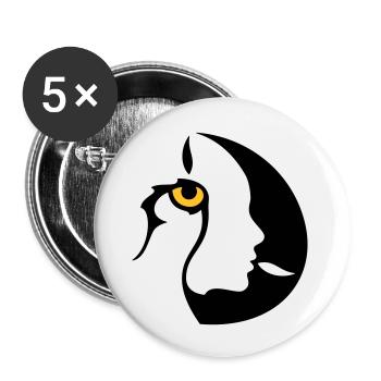 Chamane (œil droit) - Lot de 5 grands badges (56 mm) - blanc - Devant