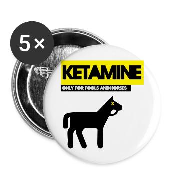 KETAMIN - Buttons groß 56 mm (5er Pack) - Weiß - Vorne