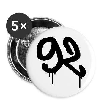Tag : 92 - Lot de 5 grands badges (56 mm) - blanc - Devant