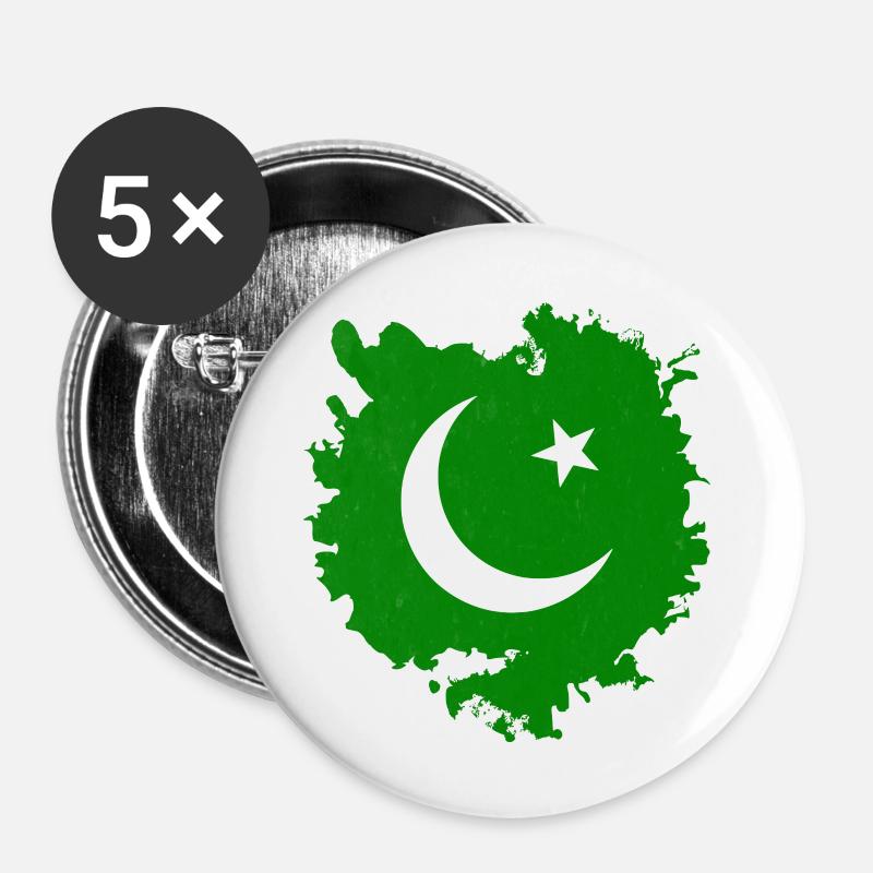 Pakistan - Buttons large 2.2''/56 mm (5-pack) - white