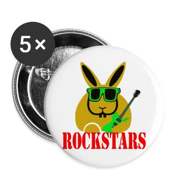 rabbit rockstars - Buttons groß 56 mm (5er Pack) - Weiß - Vorne