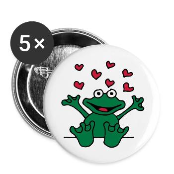 heart_frog_1220113c_a - Buttons large 2.2''/56 mm (5-pack) - white - Front