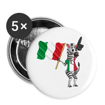 Italian zebra - Buttons large 2.2''/56 mm (5-pack) - white - Front