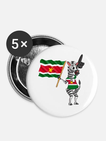Surinamer Zebra - Buttons groß 56 mm (5er Pack) - Weiß