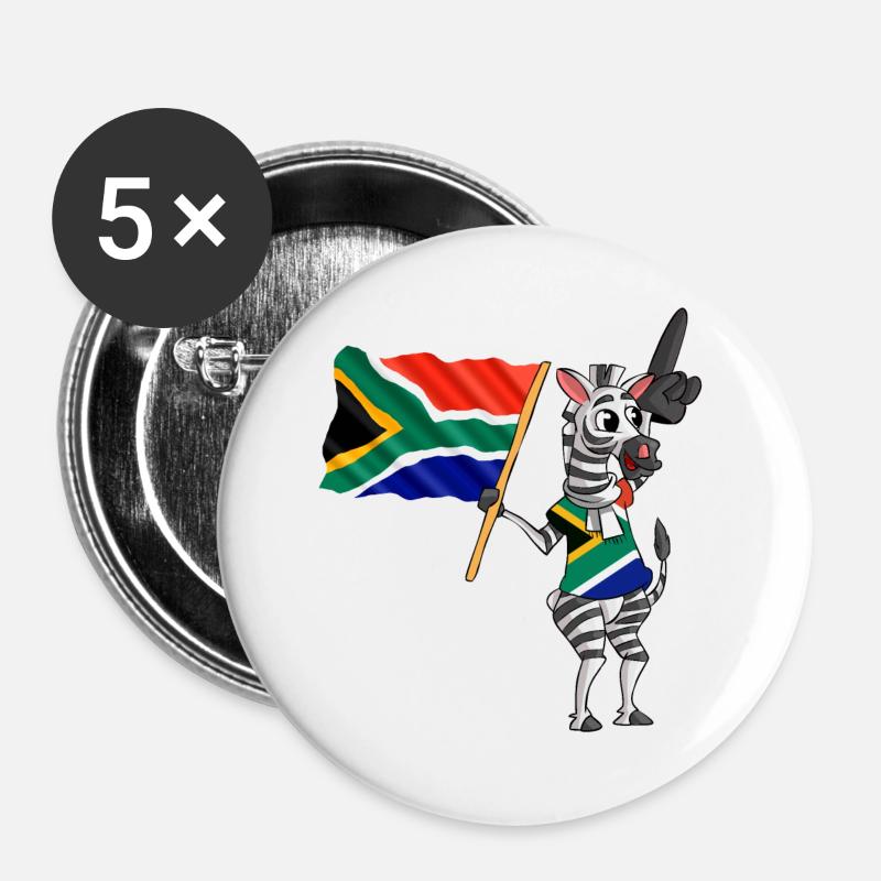 South African Zebra - Buttons large 2.2''/56 mm (5-pack) - white