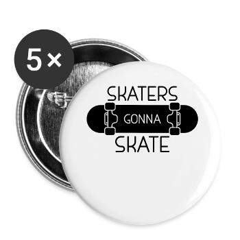 Skaters T-Shirt & Geschenkidee - Buttons groß 56 mm (5er Pack) - Weiß - Vorne