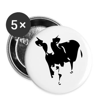 vache cow 3113 - Lot de 5 grands badges (56 mm) - blanc - Devant