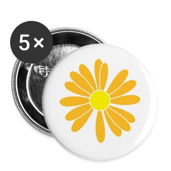 Patch de fleurs - Lot de 5 grands badges (56 mm) - blanc - Devant