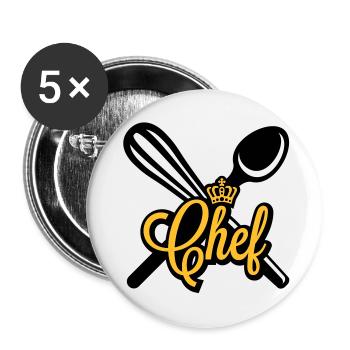 Chef | Chefkoch | Cook - Buttons large 2.2''/56 mm (5-pack) - white - Front