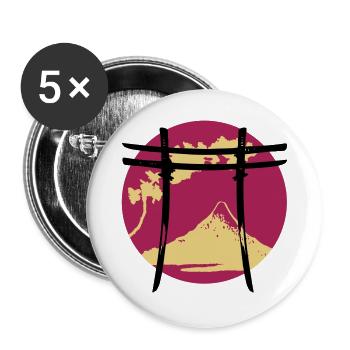 Japanese Arch Torii - Buttons large 2.2''/56 mm (5-pack) - white - Front
