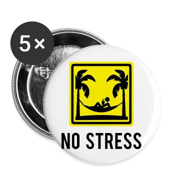 No stress - Buttons groß 56 mm (5er Pack) - Weiß - Vorne
