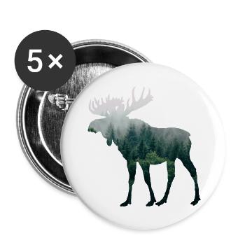 Moose - Buttons large 2.2''/56 mm (5-pack) - white - Front