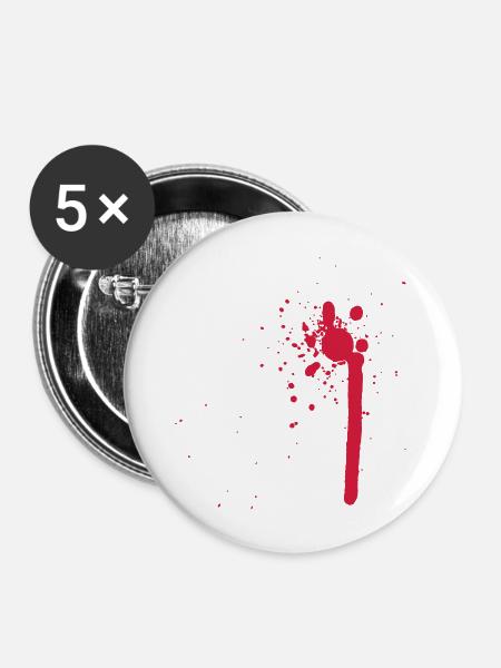 blut/blood - Buttons groß 56 mm (5er Pack) - Weiß