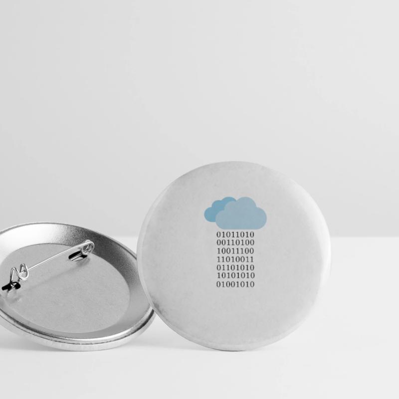 Cloud computing - Binary cloud Buttons large 2.2''/56 mm (5-pack)