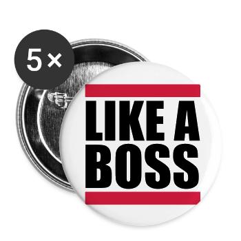 Like a Boss - Lot de 5 grands badges (56 mm) - blanc - Devant