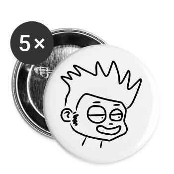 Lachendes Comic Kind - Buttons groß 56 mm (5er Pack) - Weiß - Vorne