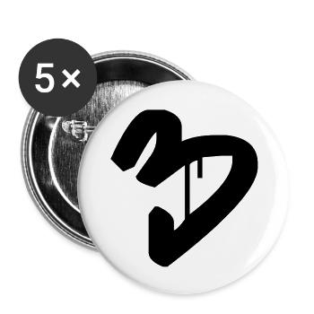 Graffiti : 3 - Lot de 5 grands badges (56 mm) - blanc - Devant