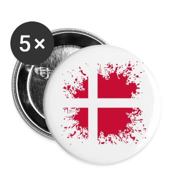 Danemark Drapeau - Lot de 5 grands badges (56 mm) - blanc - Devant
