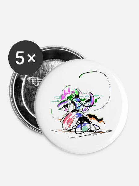 Zauberer Abstrakt - Buttons groß 56 mm (5er Pack) - Weiß