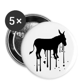 stamp drop color blob graffiti spray donkey p - Buttons large 2.2''/56 mm (5-pack) - white - Front