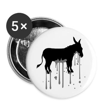 stamp drop color blob graffiti spray donkey p - Buttons large 2.2''/56 mm (5-pack) - white - Front
