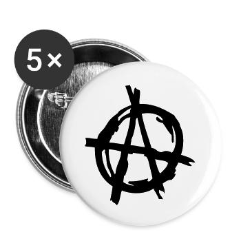 logo anarchy3 - Lot de 5 grands badges (56 mm) - blanc - Devant