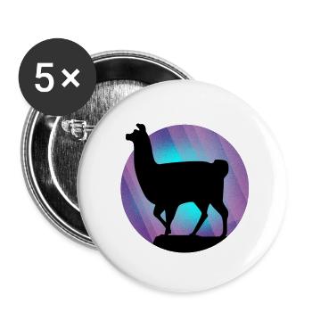 Lama alpaga - Lot de 5 grands badges (56 mm) - blanc - Devant