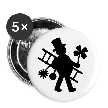 Schornsteinfeger - Buttons groß 56 mm (5er Pack) - Weiß - Vorne