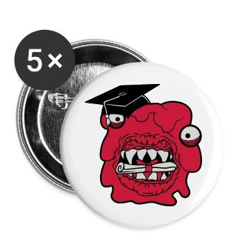 college graduation high school finished zeugn - Buttons large 2.2''/56 mm (5-pack) - white - Front