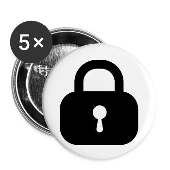 lock closed - Buttons large 2.2''/56 mm (5-pack) - white - Front