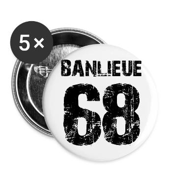 banlieue 68 - Buttons large 2.2''/56 mm (5-pack) - white - Front