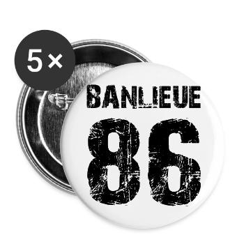 banlieue 86 - Buttons large 2.2''/56 mm (5-pack) - white - Front