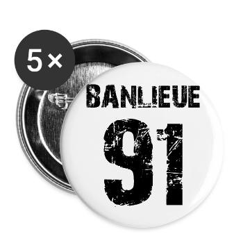 banlieue 91 - Buttons large 2.2''/56 mm (5-pack) - white - Front