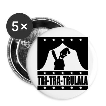 Tritratrulala mit Kasperle - Buttons groß 56 mm (5er Pack) - Weiß - Vorne