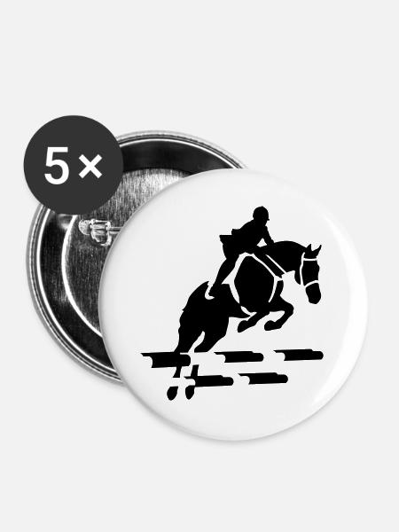 Reiter - Buttons groß 56 mm (5er Pack) - Weiß