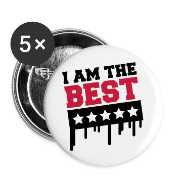 i_am_the_best_a2 - Buttons groß 56 mm (5er Pack) - Weiß - Vorne