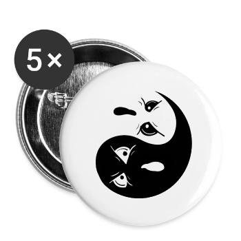 Yin Yang Ghosts I Halloween - Buttons large 2.2''/56 mm (5-pack) - white - Front