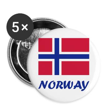 Norwegian flag - Buttons large 2.2''/56 mm (5-pack) - white - Front
